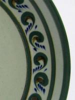 'Green Rim Paisley' 5 piece dinnerware set (1 person)