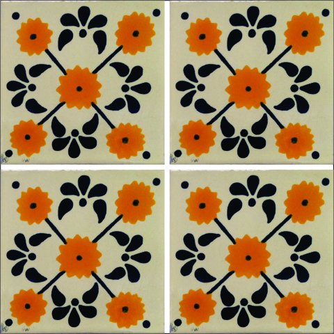 New Items / Talavera Tile 4x4 inch (90 pieces) - Style AZ005 / These beatiful handpainted Mexican Talavera tiles will give a colorful decorative touch to your bathrooms, vanities, window surrounds, fireplaces and more.