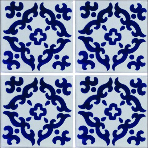 New Items / Talavera Tile 4x4 inch (90 pieces) - Style AZ034 / These beatiful handpainted Mexican Talavera tiles will give a colorful decorative touch to your bathrooms, vanities, window surrounds, fireplaces and more.