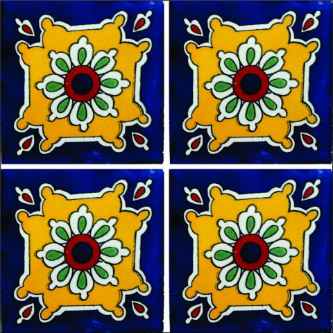 New Items / Talavera Tile 4x4 inch (90 pieces) - Style AZ042 / These beatiful handpainted Mexican Talavera tiles will give a colorful decorative touch to your bathrooms, vanities, window surrounds, fireplaces and more.