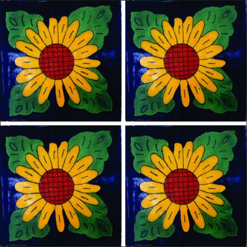 New Items / Talavera Tile 4x4 inch (90 pieces) - Style AZ047 / These beatiful handpainted Mexican Talavera tiles will give a colorful decorative touch to your bathrooms, vanities, window surrounds, fireplaces and more.
