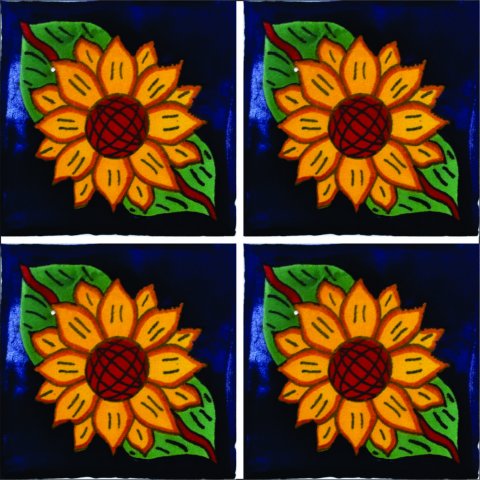 New Items / Talavera Tile 4x4 inch (90 pieces) - Style AZ055 / These beatiful handpainted Mexican Talavera tiles will give a colorful decorative touch to your bathrooms, vanities, window surrounds, fireplaces and more.