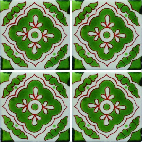 New Items / Talavera Tile 4x4 inch (90 pieces) - Style AZ059 / These beatiful handpainted Mexican Talavera tiles will give a colorful decorative touch to your bathrooms, vanities, window surrounds, fireplaces and more.