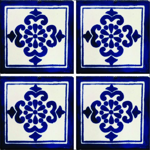 New Items / Talavera Tile 4x4 inch (90 pieces) - Style AZ067 / These beatiful handpainted Mexican Talavera tiles will give a colorful decorative touch to your bathrooms, vanities, window surrounds, fireplaces and more.