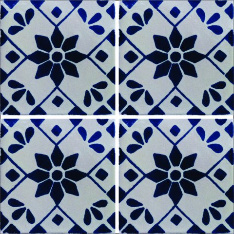 New Items / Talavera Tile 4x4 inch (90 pieces) - Style AZ105 / These beatiful handpainted Mexican Talavera tiles will give a colorful decorative touch to your bathrooms, vanities, window surrounds, fireplaces and more.