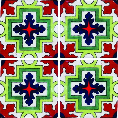 New Items / Talavera Tile 4x4 inch (90 pieces) - Style AZ115 / These beatiful handpainted Mexican Talavera tiles will give a colorful decorative touch to your bathrooms, vanities, window surrounds, fireplaces and more.