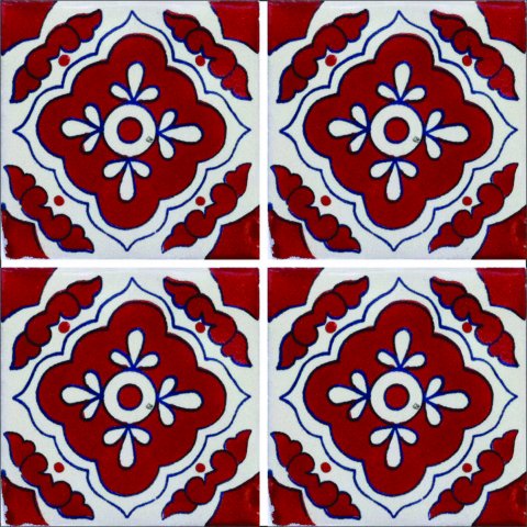 New Items / Talavera Tile 4x4 inch (90 pieces) - Style AZ119 / These beatiful handpainted Mexican Talavera tiles will give a colorful decorative touch to your bathrooms, vanities, window surrounds, fireplaces and more.