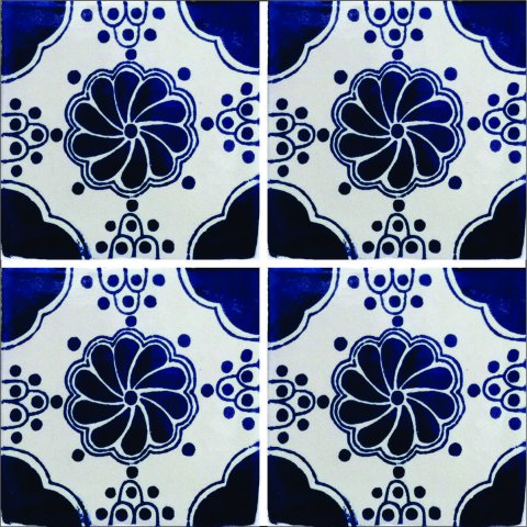 New Items / Talavera Tile 4x4 inch (90 pieces) - Style AZ122 / These beatiful handpainted Mexican Talavera tiles will give a colorful decorative touch to your bathrooms, vanities, window surrounds, fireplaces and more.