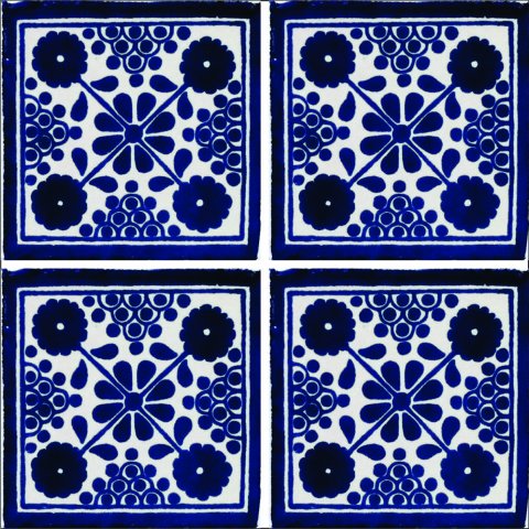 New Items / Talavera Tile 4x4 inch (90 pieces) - Style AZ149 / These beatiful handpainted Mexican Talavera tiles will give a colorful decorative touch to your bathrooms, vanities, window surrounds, fireplaces and more.