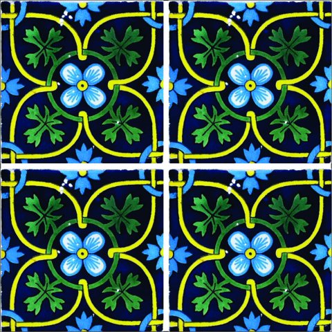 New Items / Talavera Tile 4x4 inch (90 pieces) - Style AZ157 / These beatiful handpainted Mexican Talavera tiles will give a colorful decorative touch to your bathrooms, vanities, window surrounds, fireplaces and more.