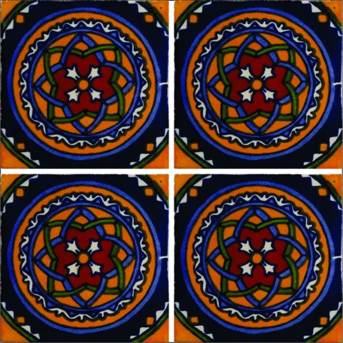 New Items / Talavera Tile 4x4 inch (90 pieces) - Style AZ164 / These beatiful handpainted Mexican Talavera tiles will give a colorful decorative touch to your bathrooms, vanities, window surrounds, fireplaces and more.