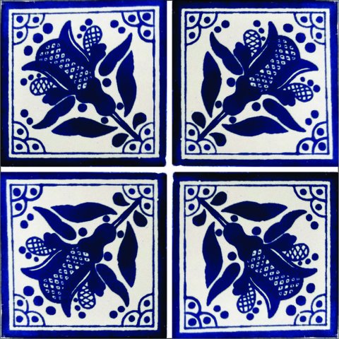 New Items / Talavera Tile 4x4 inch (90 pieces) - Style AZ171 / These beatiful handpainted Mexican Talavera tiles will give a colorful decorative touch to your bathrooms, vanities, window surrounds, fireplaces and more.