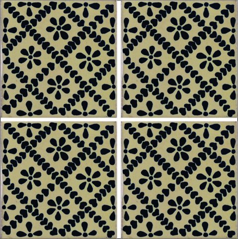 New Items / Talavera Tile 4x4 inch (90 pieces) - Style AZ183 / These beatiful handpainted Mexican Talavera tiles will give a colorful decorative touch to your bathrooms, vanities, window surrounds, fireplaces and more.