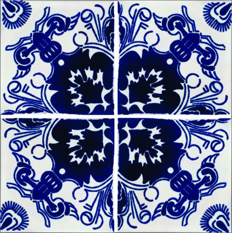 New Items / Talavera Tile 4x4 inch (90 pieces) - Style AZ187 / These beatiful handpainted Mexican Talavera tiles will give a colorful decorative touch to your bathrooms, vanities, window surrounds, fireplaces and more.