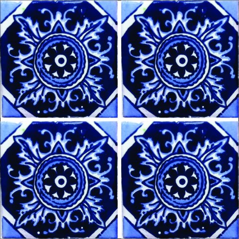 New Items / Talavera Tile 4x4 inch (90 pieces) - Style AZ191 / These beatiful handpainted Mexican Talavera tiles will give a colorful decorative touch to your bathrooms, vanities, window surrounds, fireplaces and more.