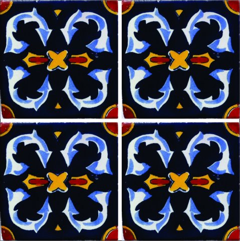New Items / Talavera Tile 4x4 inch (90 pieces) - Style AZ193 / These beatiful handpainted Mexican Talavera tiles will give a colorful decorative touch to your bathrooms, vanities, window surrounds, fireplaces and more.