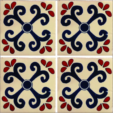 New Items / Talavera Tile 4x4 inch (90 pieces) - Style AZ198 / These beatiful handpainted Mexican Talavera tiles will give a colorful decorative touch to your bathrooms, vanities, window surrounds, fireplaces and more.