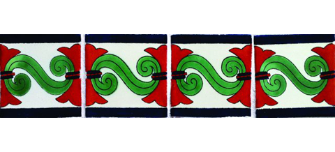 Novedades / Azulejos de Cenefa 10x10cms (90 piezas) - Estilo CN-06 / Estos hermosos azulejos de Talavera le daran un toque de color a sus baos, lacabos, ventanas, chimeneas y ms.
