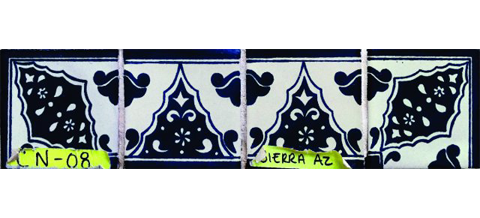 Novedades / Azulejos de Cenefa 10x10cms (90 piezas) - Estilo CN-08 / Estos hermosos azulejos de Talavera le daran un toque de color a sus baos, lacabos, ventanas, chimeneas y ms.
