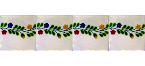 Novedades / Azulejos de Cenefa 10x10cms (90 piezas) - Estilo CN-10 / Estos hermosos azulejos de Talavera le daran un toque de color a sus baos, lacabos, ventanas, chimeneas y ms.