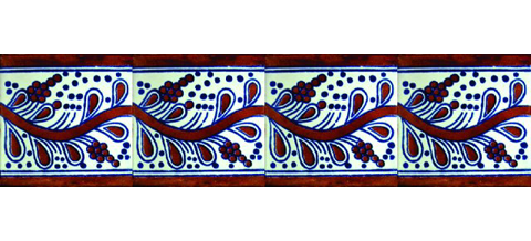 Novedades / Azulejos de Cenefa 10x10cms (90 piezas) - Estilo CN-12 / Estos hermosos azulejos de Talavera le daran un toque de color a sus baos, lacabos, ventanas, chimeneas y ms.