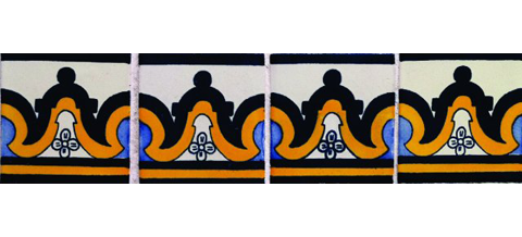 Novedades / Azulejos de Cenefa 10x10cms (90 piezas) - Estilo CN-15 / Estos hermosos azulejos de Talavera le daran un toque de color a sus baos, lacabos, ventanas, chimeneas y ms.