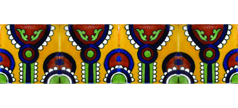 Novedades / Azulejos de Cenefa 10x10cms (90 piezas) - Estilo CN-17 / Estos hermosos azulejos de Talavera le daran un toque de color a sus baos, lacabos, ventanas, chimeneas y ms.