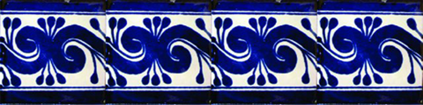 Novedades / Azulejos de Cenefa 10x10cms (90 piezas) - Estilo CN-18 / Estos hermosos azulejos de Talavera le daran un toque de color a sus baos, lacabos, ventanas, chimeneas y ms.