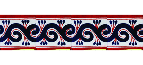 Novedades / Azulejos de Cenefa 10x10cms (90 piezas) - Estilo CN-24 / Estos hermosos azulejos de Talavera le daran un toque de color a sus baos, lacabos, ventanas, chimeneas y ms.