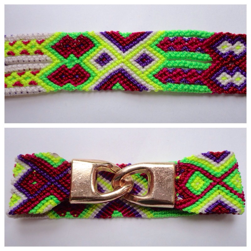 JEWELRY AND ACCESORIES / Large mexican friendship bracelet with golden hooks clasp - Style LH0003