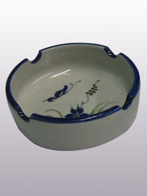 'Blue Rim Butterfly' Small circular ashtray