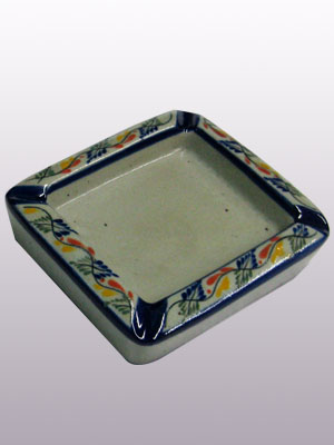 MEXICAN STONEWARE / 'Tropical' Square ashtray / This handcrafted square ashtray will make a great accesory for your 'Tropical' collection.