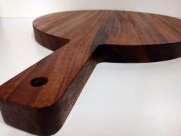 Round Parota Wood Serving/Cutting Board with Handle