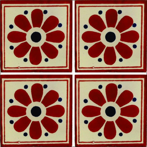New Items / Talavera Tile 4x4 inch (90 pieces) - Style AZ145 / These beatiful handpainted Mexican Talavera tiles will give a colorful decorative touch to your bathrooms, vanities, window surrounds, fireplaces and more.