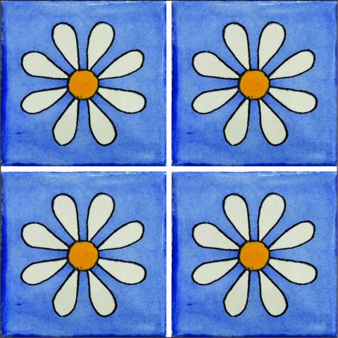 New Items / Talavera Tile 4x4 inch (90 pieces) - Style AZ155 / These beatiful handpainted Mexican Talavera tiles will give a colorful decorative touch to your bathrooms, vanities, window surrounds, fireplaces and more.