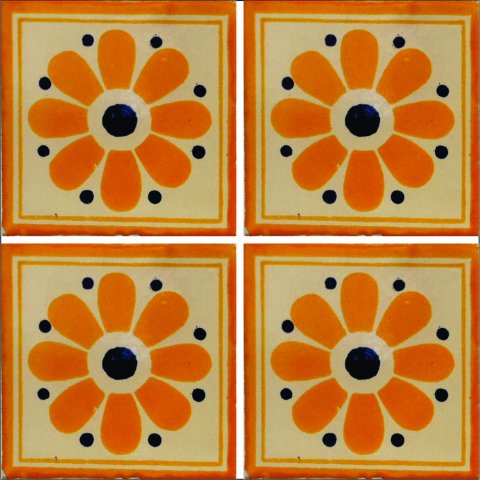 New Items / Talavera Tile 4x4 inch (90 pieces) - Style AZ178 / These beatiful handpainted Mexican Talavera tiles will give a colorful decorative touch to your bathrooms, vanities, window surrounds, fireplaces and more.