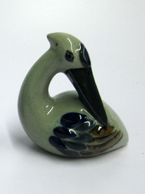 Ceramic Animal Figurines / Ceramic handpainted Pelican figurine / This handpainted pelican will make a greate decorative item for your home.