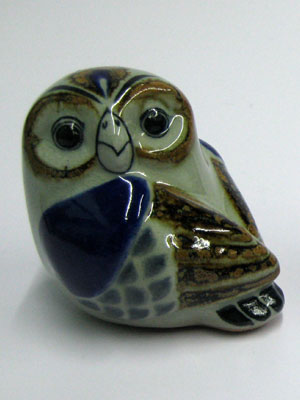 MEXICAN RAKU CERAMICS / Ceramic handpainted Owl figurine / This handpainted owl will make a greate decorative item for your home.