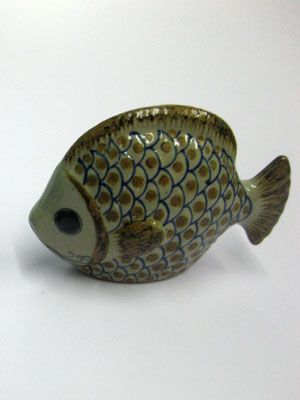 MEXICAN RAKU CERAMICS / Ceramic handpainted Fish figurine / This handpainted fish will make a greate decorative item for your home.