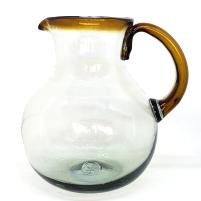 MexHandcraft | Amber Rim 120 oz Large Bola Pitcher