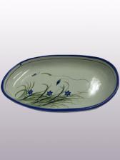  / 'Blue Rim Butterfly' Oval Serving platter